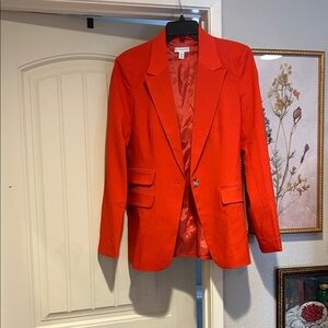 Topshop Vibrant Red Single-Button Blazer